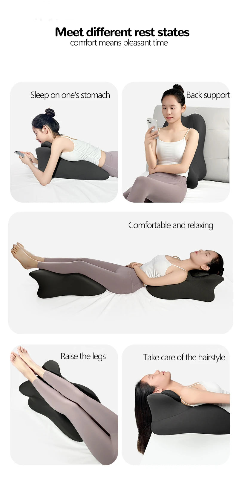Multi-Positional Wedge Pillow Memory Foam Ergonomic Prone Pillow  Prone Reading Cushion Pillows Bed Sleeping Pillow Removable