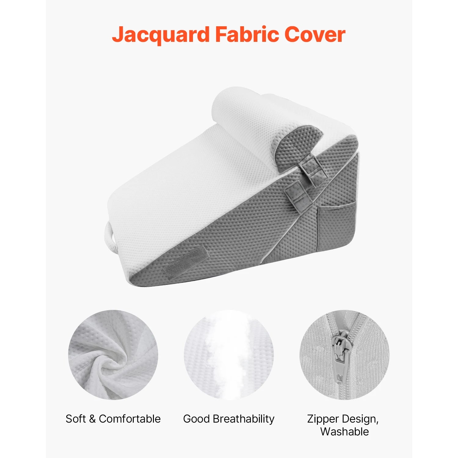 SucceBuy Bed Wedge Pillow 3 Pcs Adjustable Orthopedic Bed Wedge Set Post Surgery Pillow for Acid Reflux Back Pain Snoring Relief