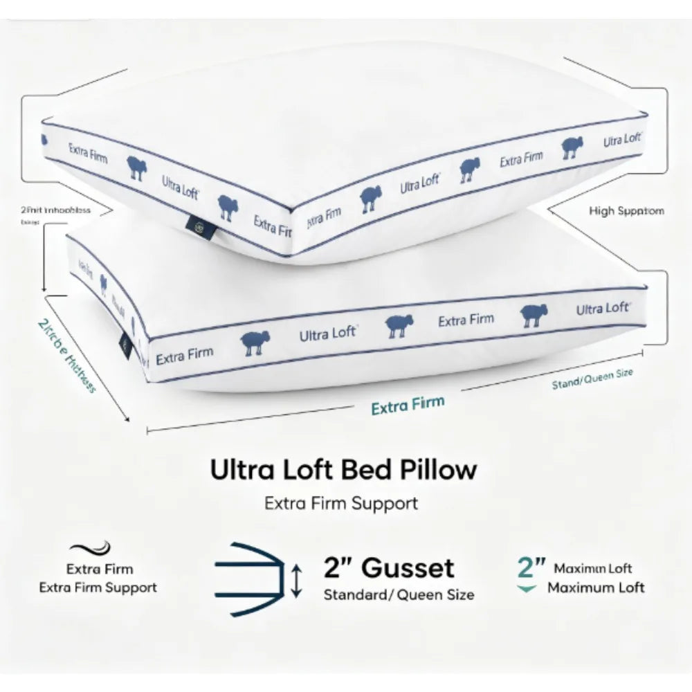 Sertapedic Extra High Fluff Standard/King Size Pillow, Extra Firm Support